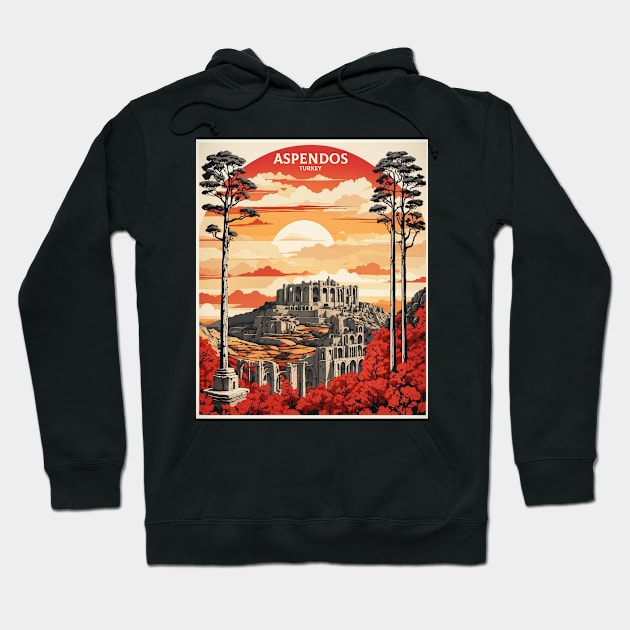 Aspendos Turkey Vintage Retro Travel Tourism Hoodie by TravelersGems